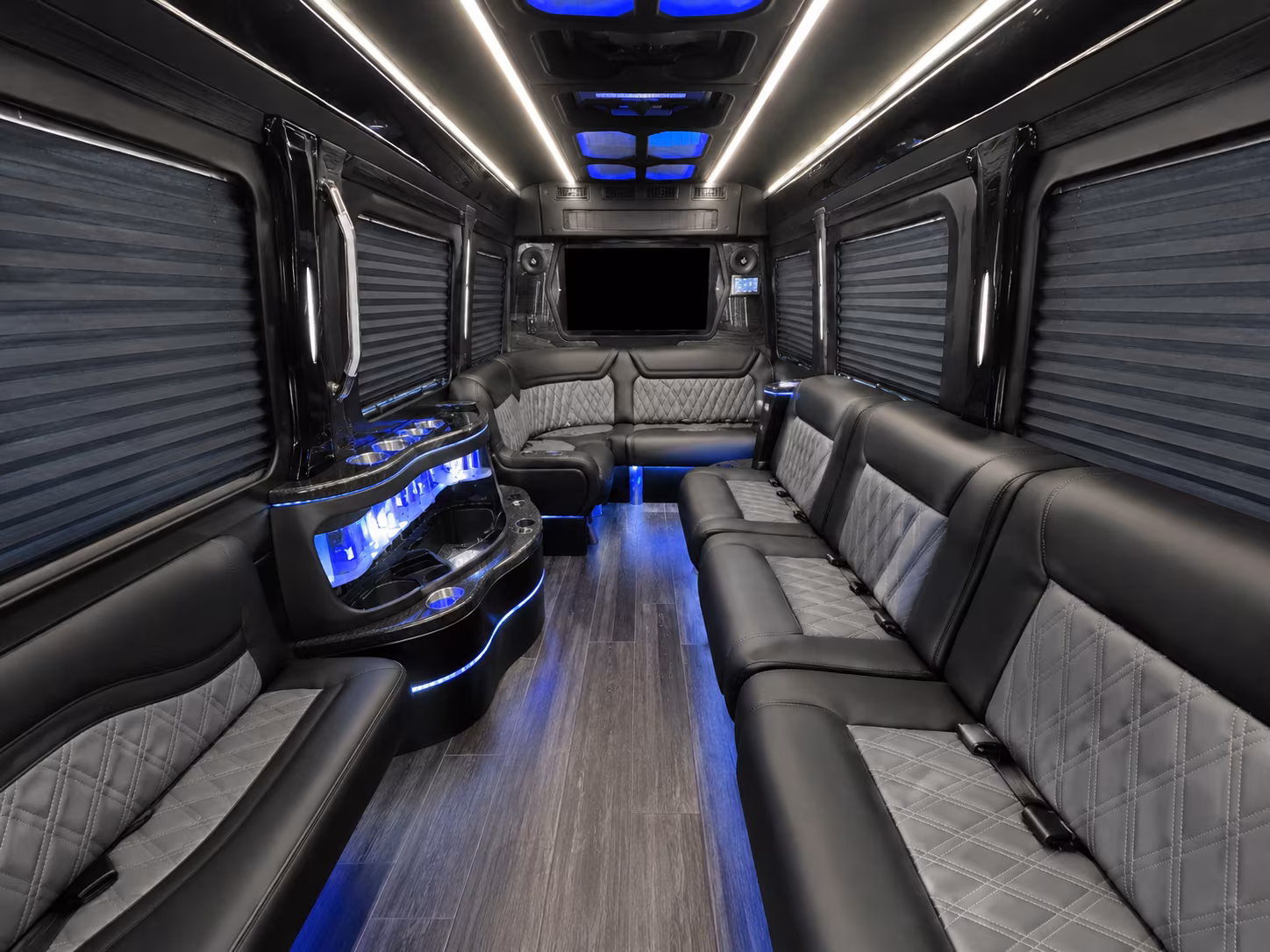 daly city 30 passenger party bus inside