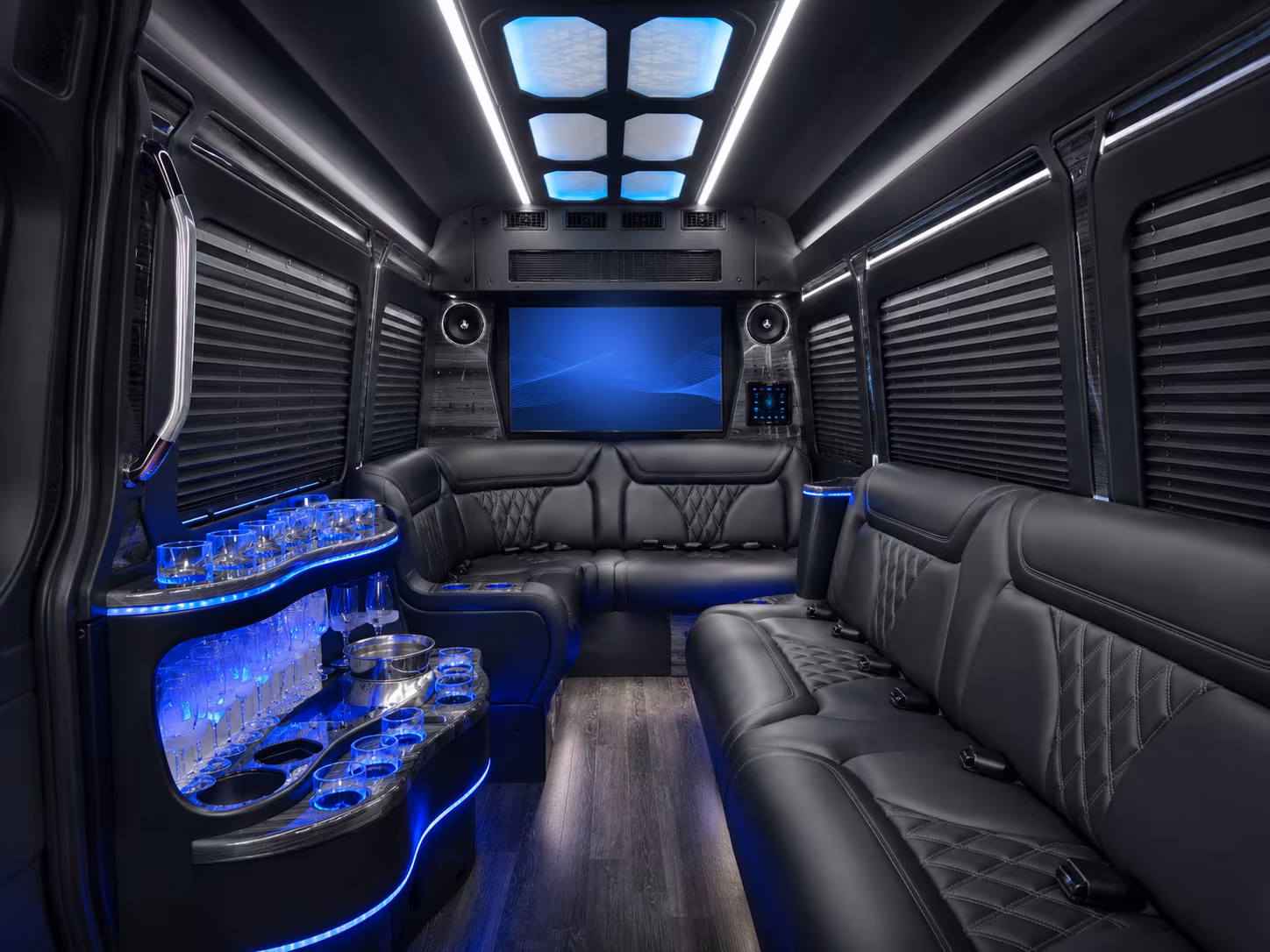 daly city 40 passenger party bus interior